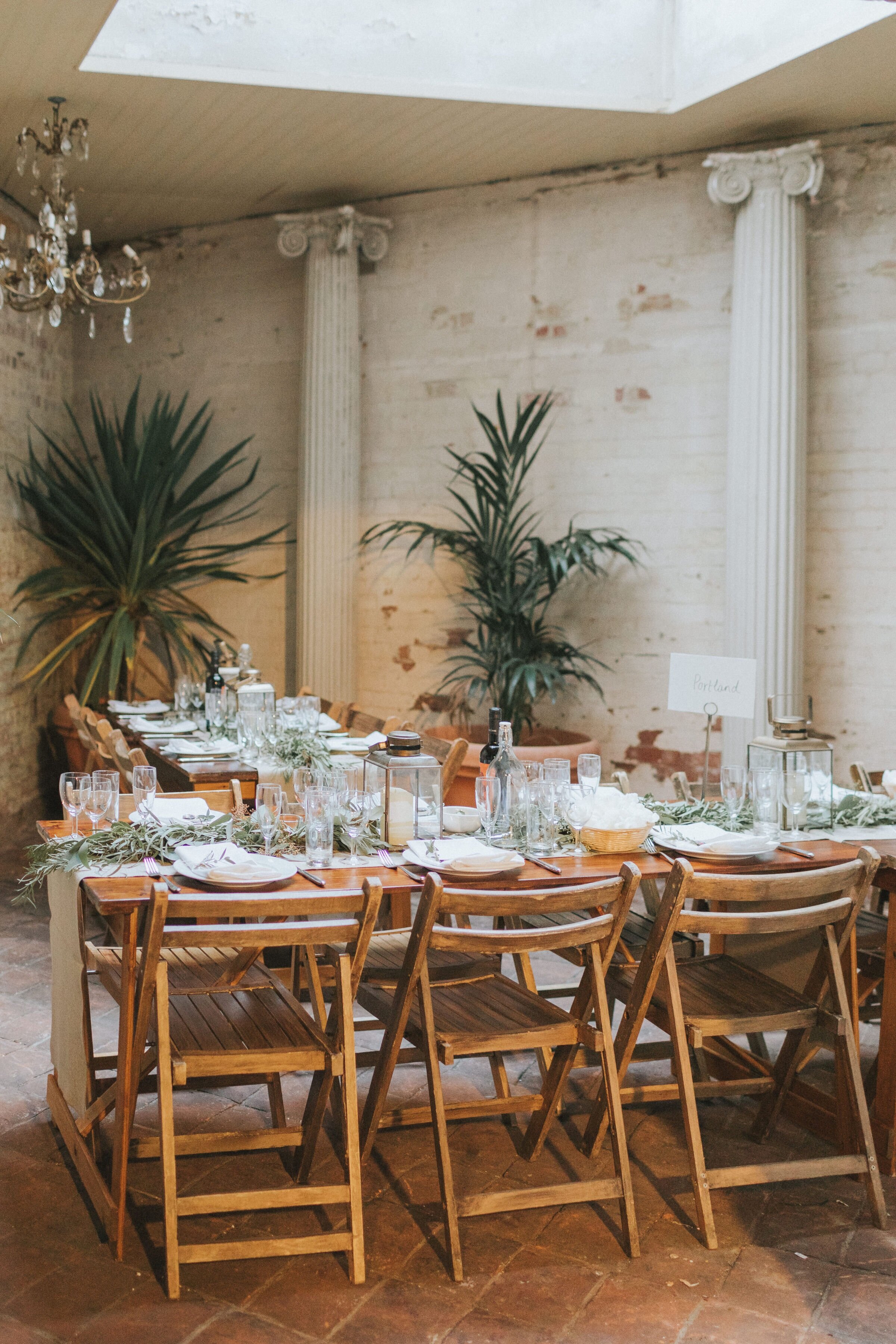 Organized table before party