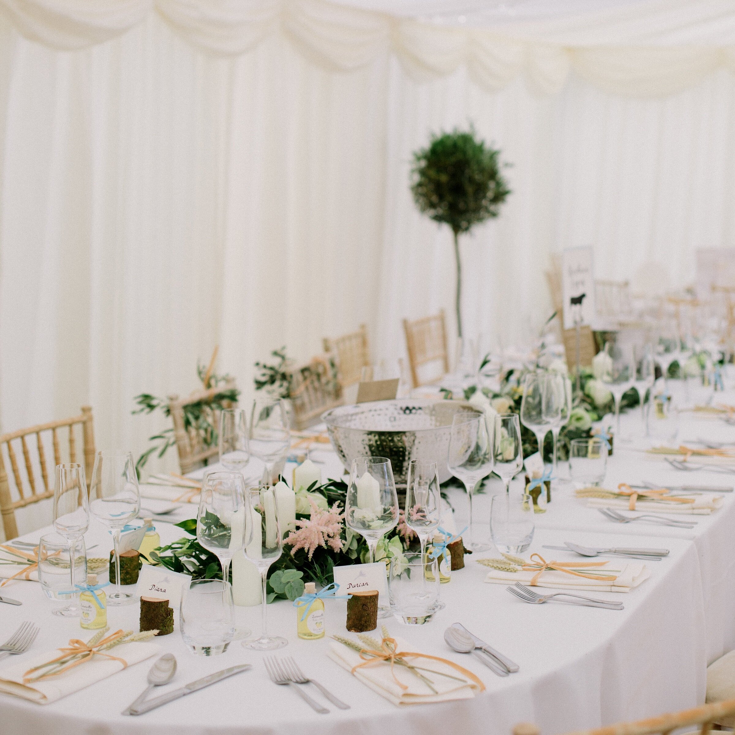 Organized table before event