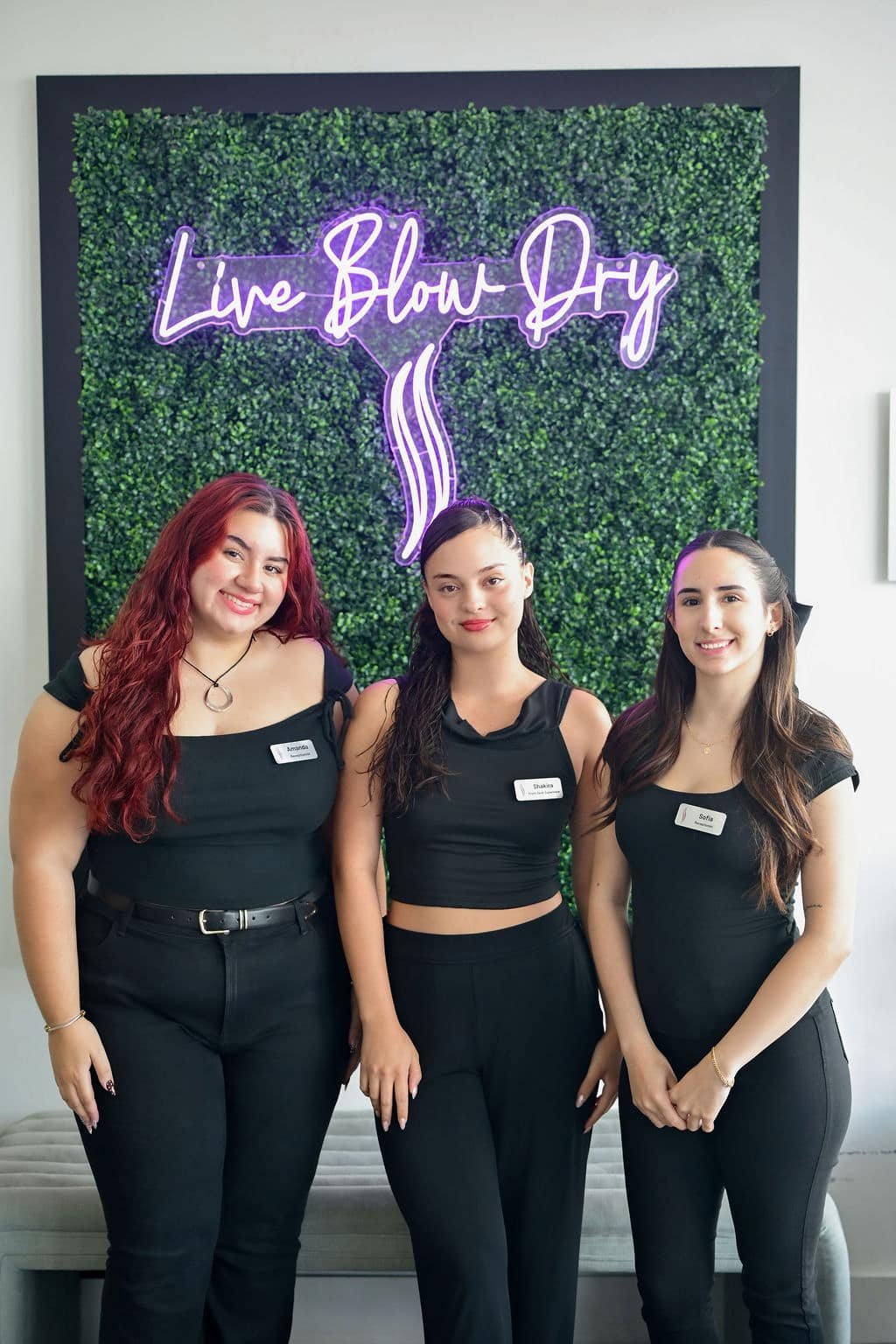 The Live Blow Dry team of receptionists at the Pinecrest, Miami salon