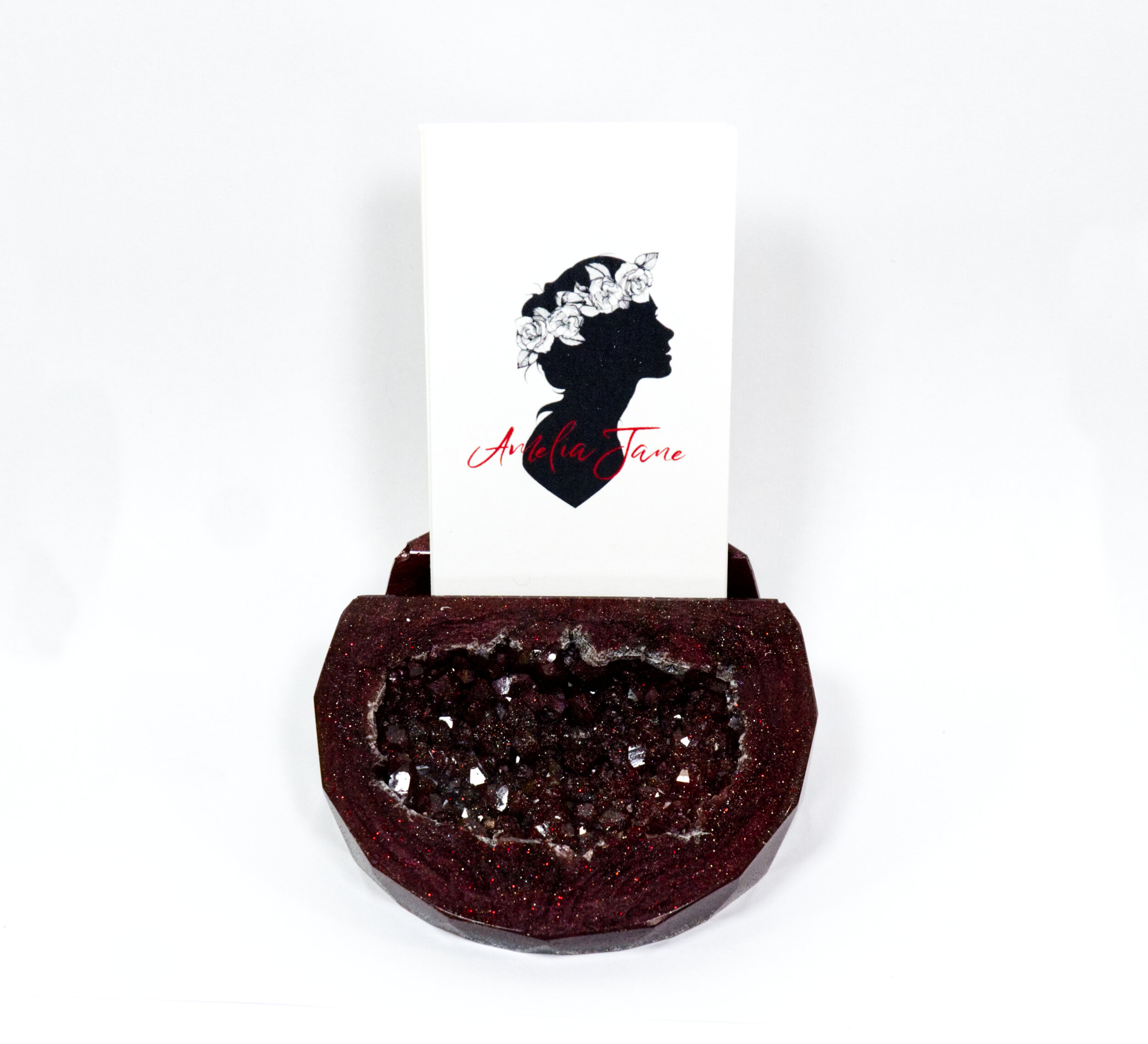 Faux Druzy Business Card Holder