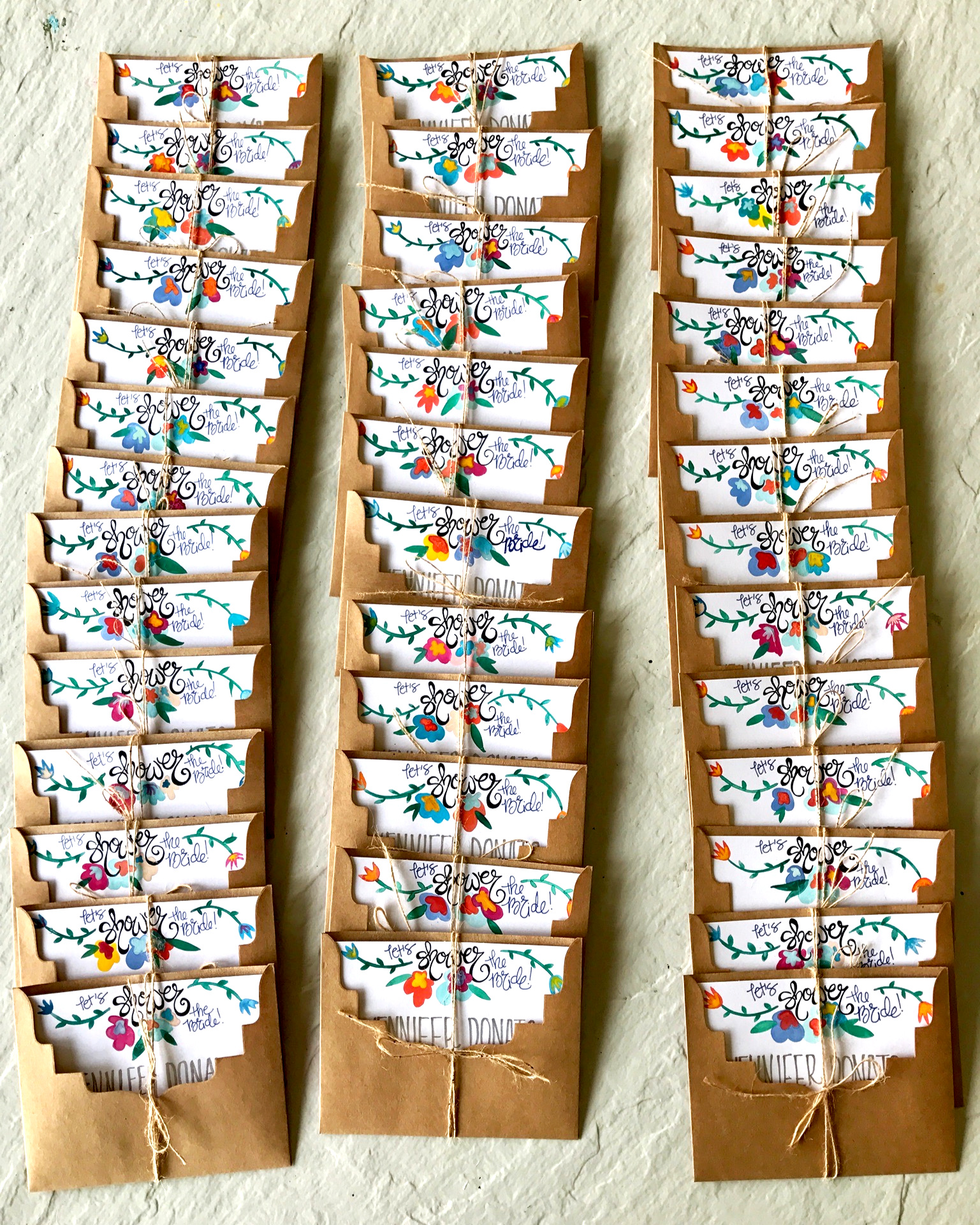 Individually Hand Painted Bridal Invitations Commission