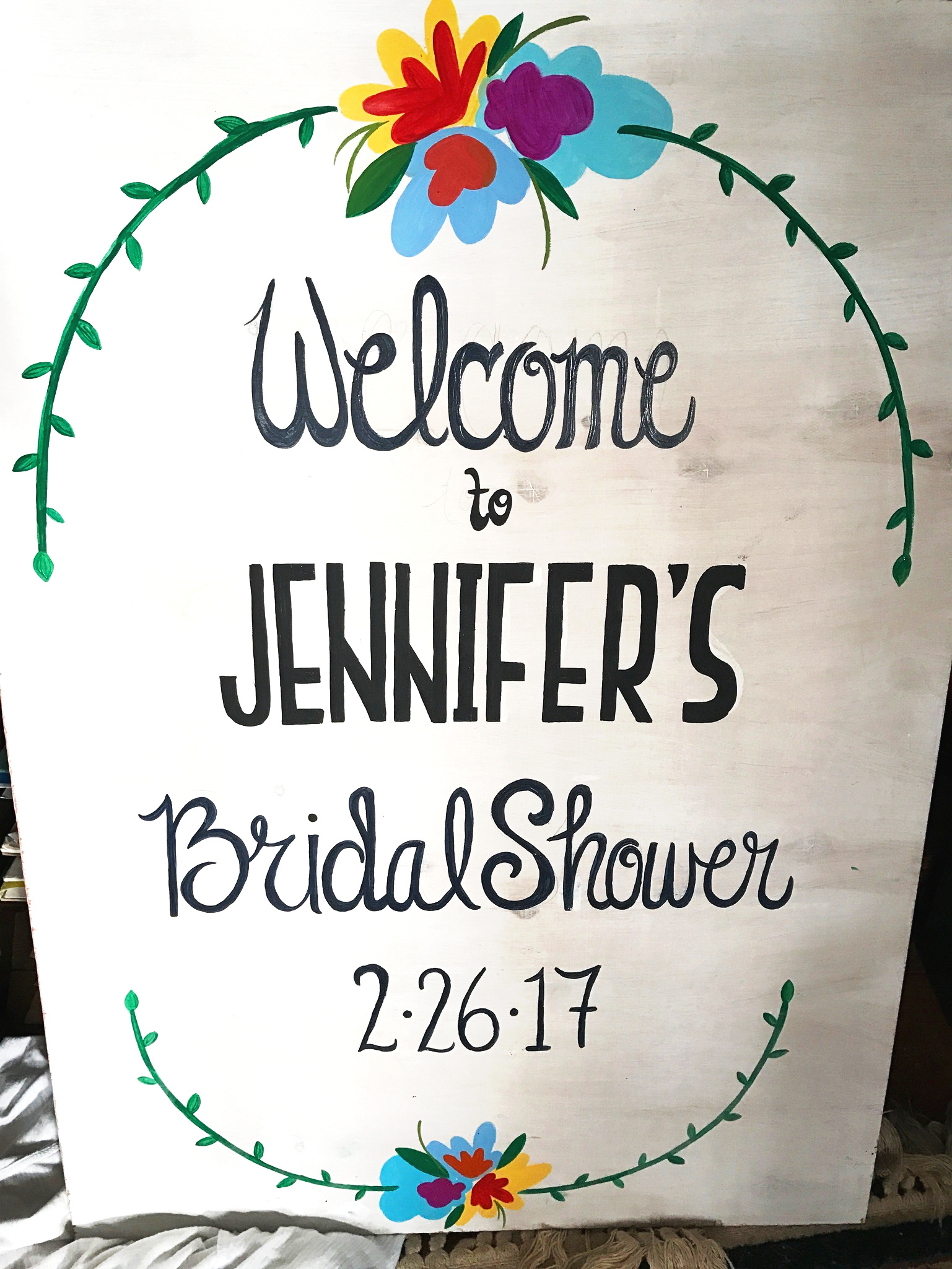 Hand Painted Custom Bridal Shower Sign