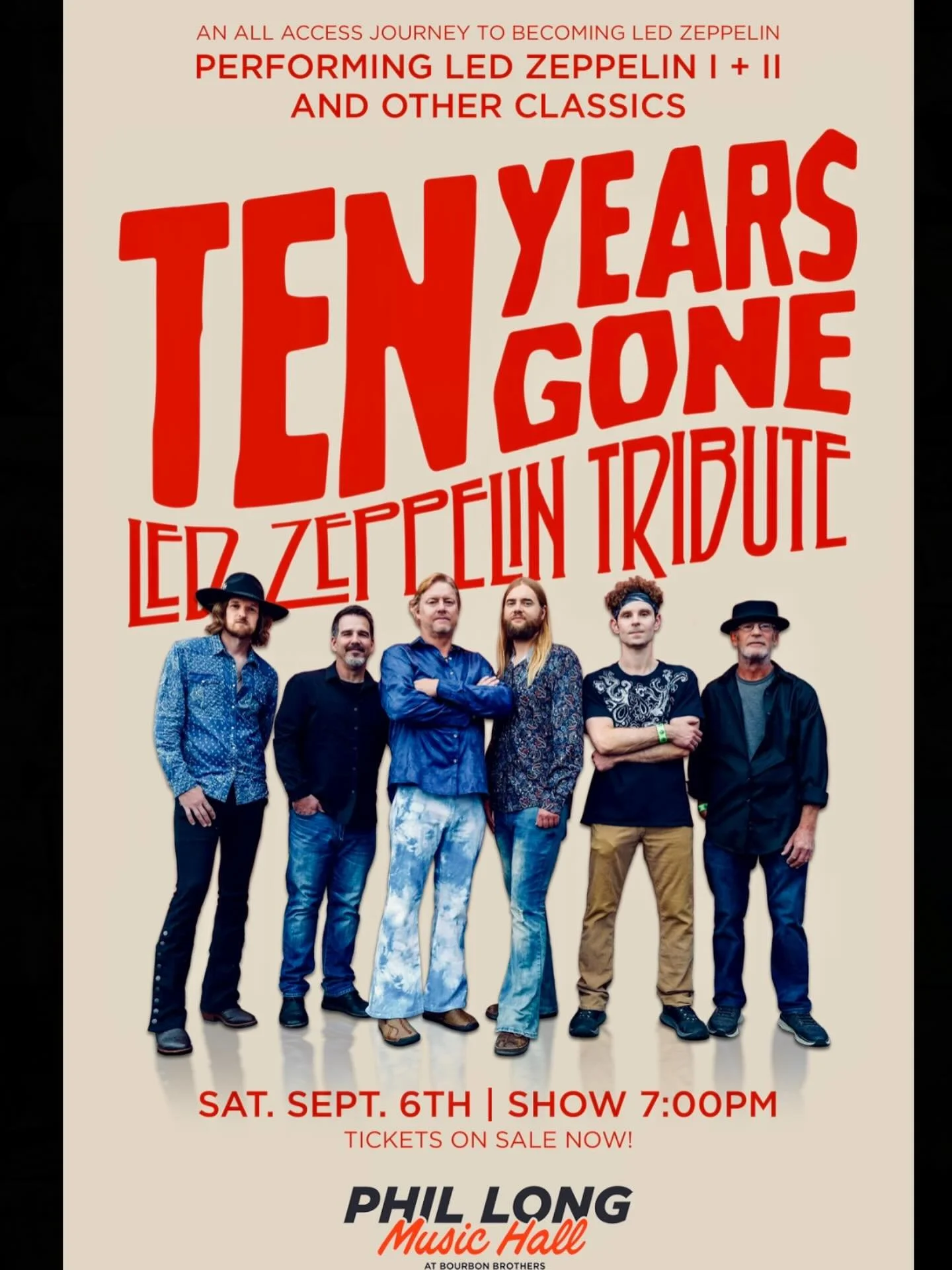 💥 Sat. Sept. 6th @phillongmusichall &mdash; Official poster art. See you soon, Colorado Springs! Get your tickets now. Link in bio! 💥

#tenyearsgonelive #ledzeppelin #tributeband #gettheledout #colorado#coloradosprings #zoso #alive #becomingledzepp