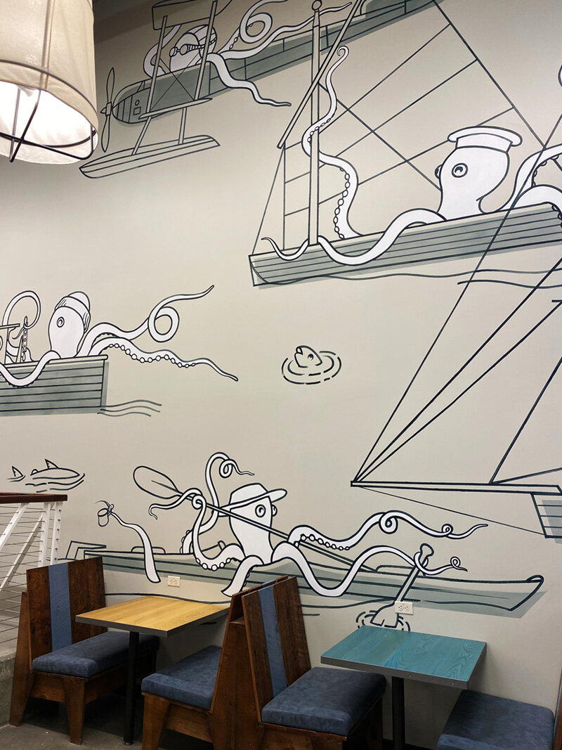 Octopus Flotilla - a mural for Bluebill
