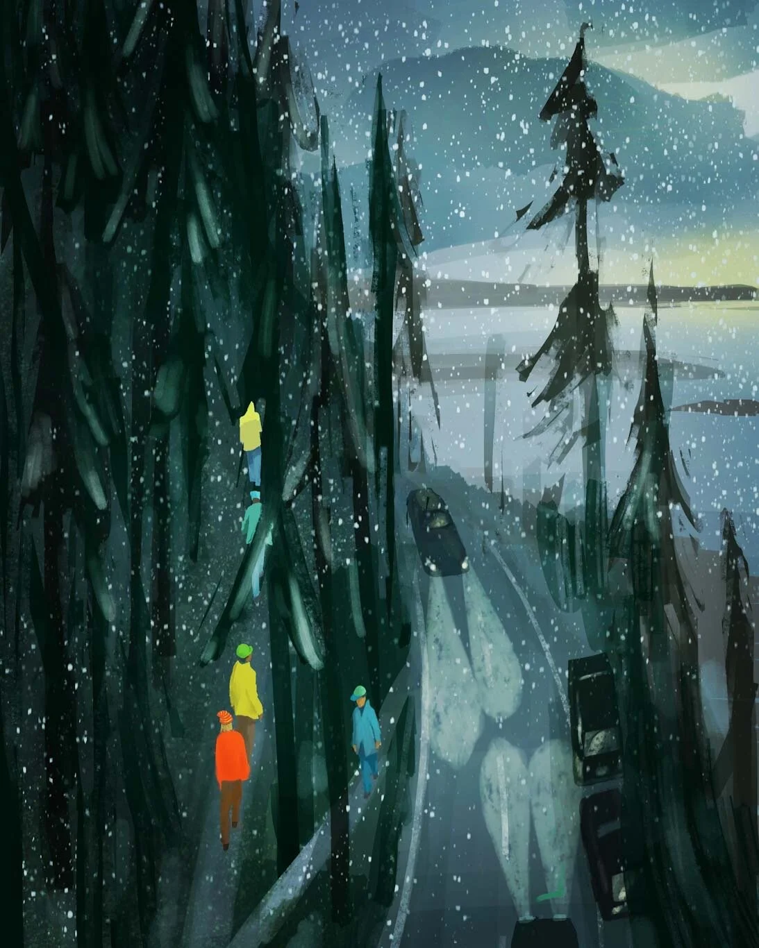 Chuckanut Drive Trailhead (with late afternoon flurries)