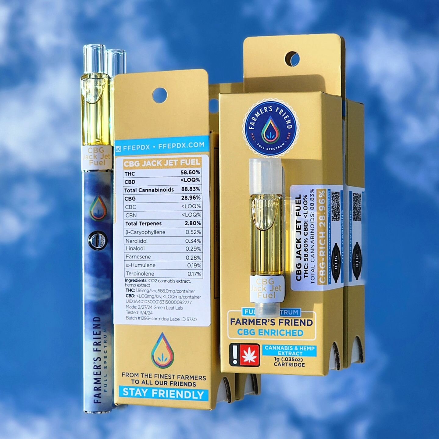 Jet on over to your favorite dispensary for our CBG-rich Jack Jet Fuel cartridges! Made with material grown by the masterful team at Otis Gardens, Jack Jet Fuel is a cross of 2 sativa-dominant hybrids- Tropical Jet Fuel x Cap'n Jack. This full spectr