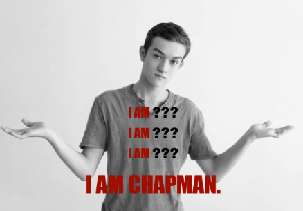 White Guy Drawing a Blank for “I Am Chapman” Poster