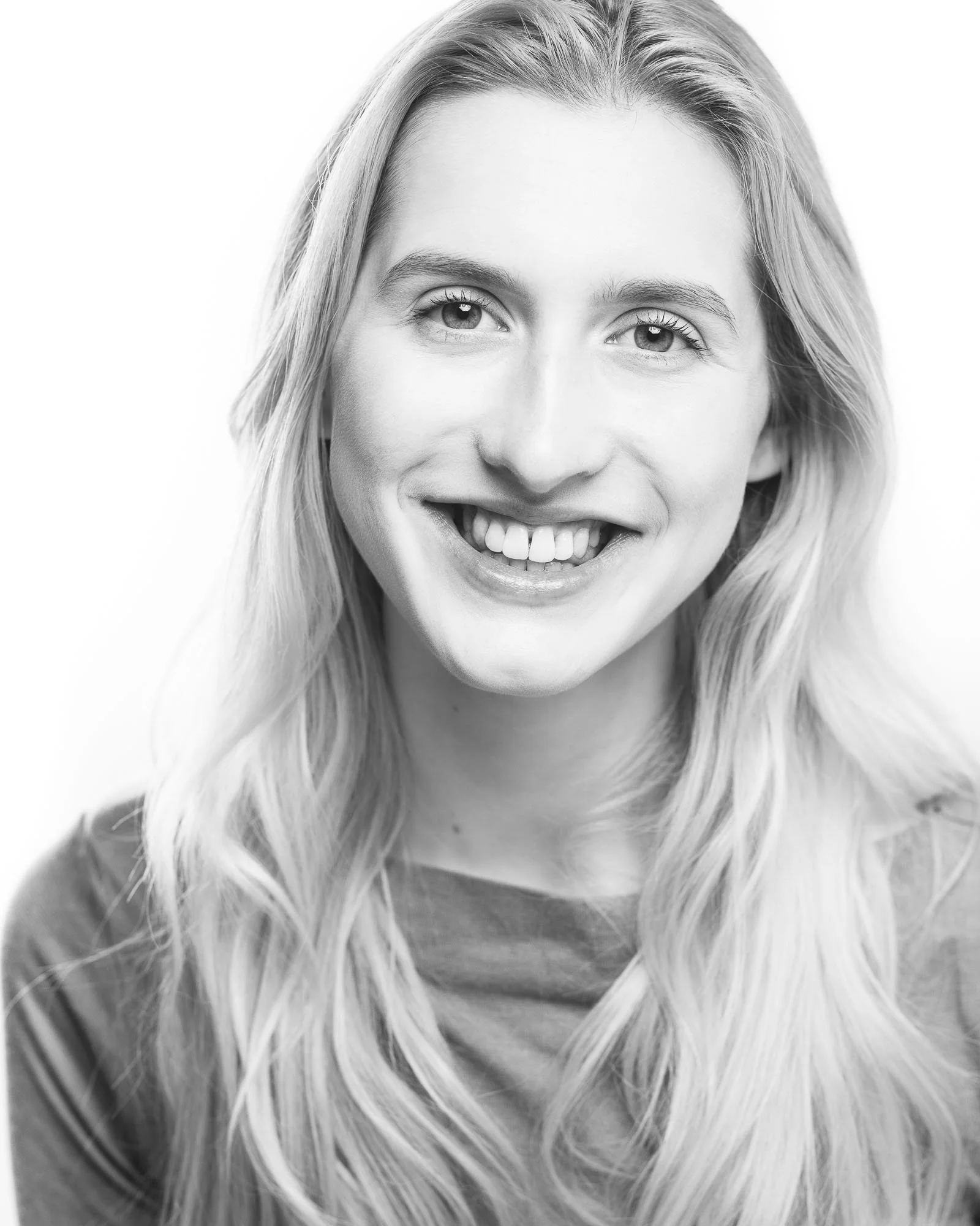 Glasgow head shot photographer. Professional actors head shots. Black and white. High key.