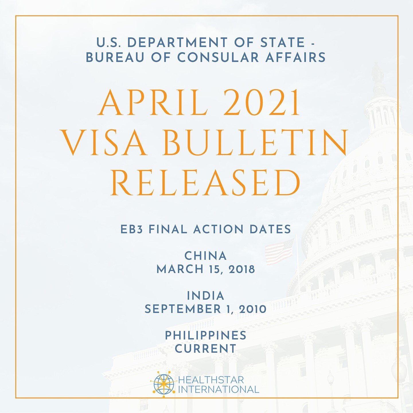 USCIS Visa Bulletin. April 2021.