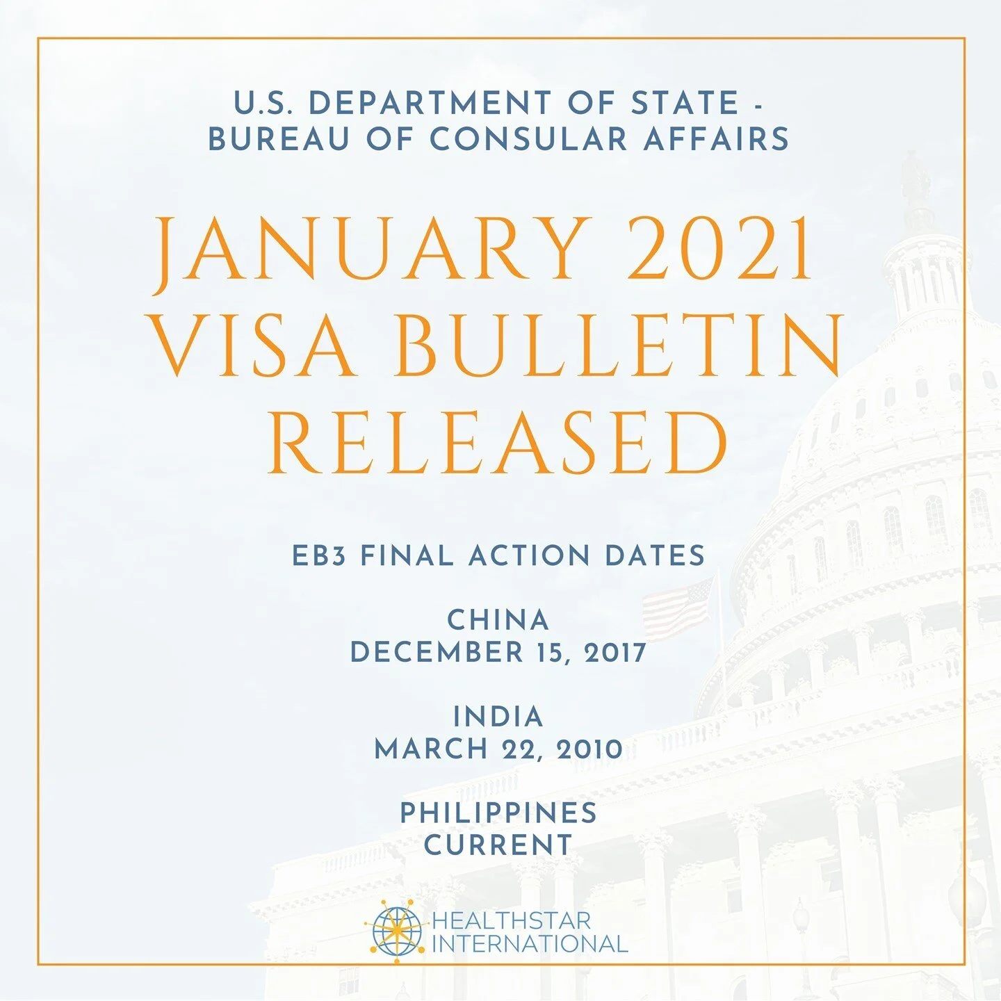 Visa Bulletin for January 2021. The Philippines continues to stay current.  #hrstrategies #humanresourcestrategies #workforce #talentpipeline
#recruitment #workforcerecruitment #internationalrecruitment #overseasrecruitment #immigration #workforceimm