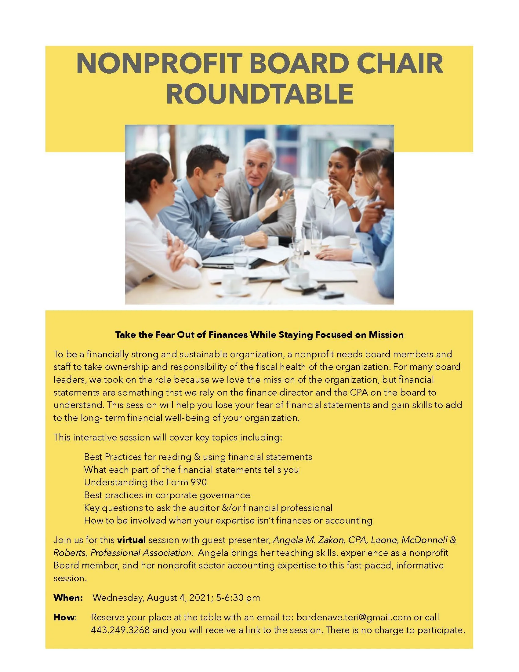 Nonprofit Board Chair Roundtable