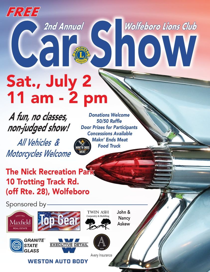 Second Annual Wolfeboro Lions Club Car Show Wolfeboro Area Chamber Of Commerce