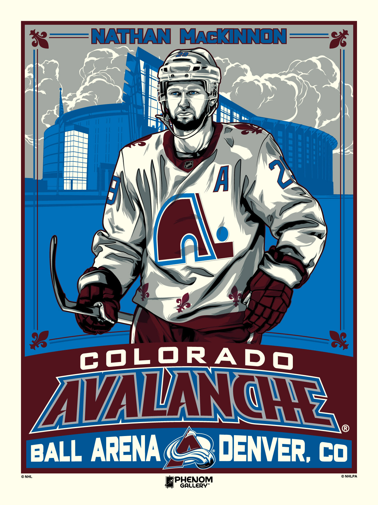 Ball Arena Print, Artist Drawn Hockey Arena, Colorado Avalanche Hockey –  fine-art-print – 8-x-8