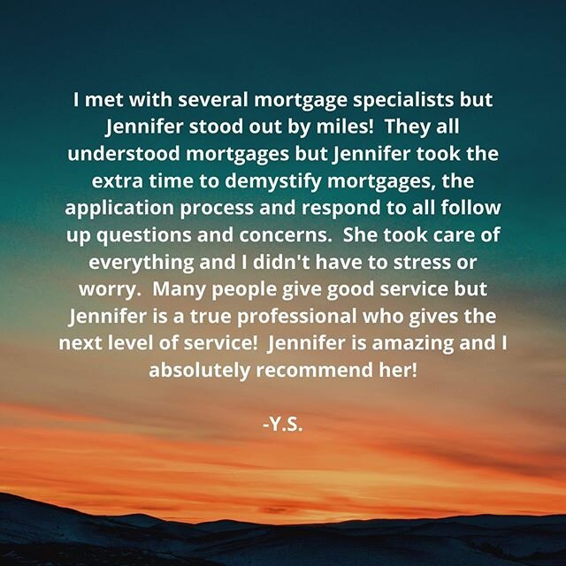 Sometimes you have an off day or a bad week and they you get a heartfelt review like this and it brings everything back into focus.  Thank you so much Y.S. for the kind words.  Working with such a well-researched and thoughtful first time buyer like 