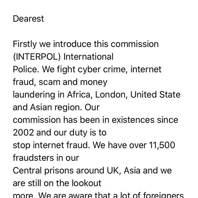 I received some great news this morning.  I&rsquo;m getting $1.5 million dollars from Interpol and the UN Crime Fighters (sounds like a cool group) as compensation related to an international fraud ring.  Lucky me.

In all seriousness, phishing of th