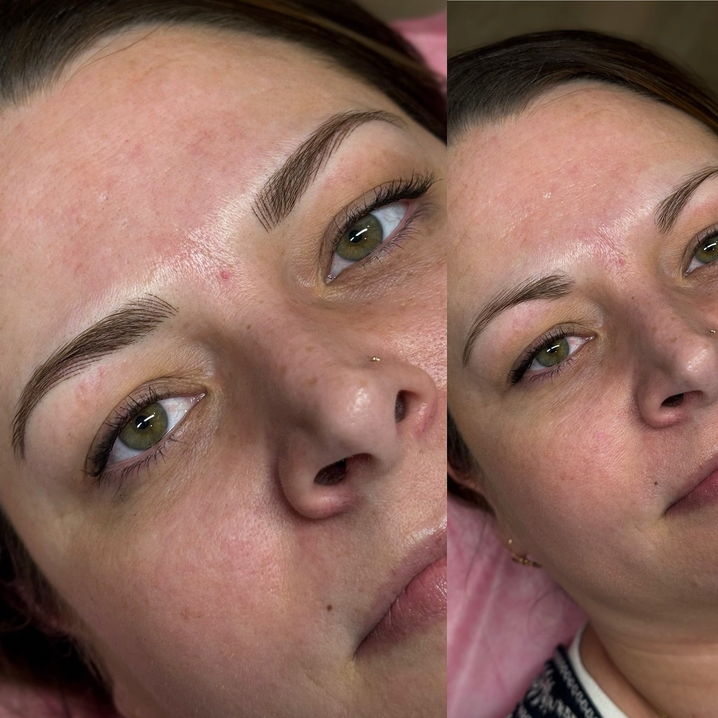 Tattooed brows ✨ obsessed with this transformation! Dm me for scheduling &amp; other questions! 
Using 1RL &amp; neutral medium brown pigment