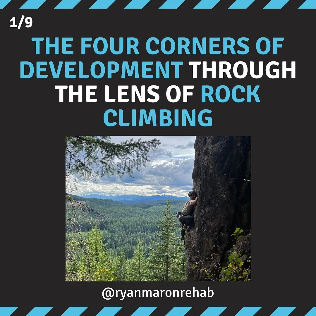 The Four Corners of Development through the lens of Rock Climbing 🧗

#physicaltherapy #physiotherapy #strengthandconditioning #sportsperformance #performancetherapy #sportsmedicine #injuryrehab #sportstherapist #pain #fitness #returntosport #returnt