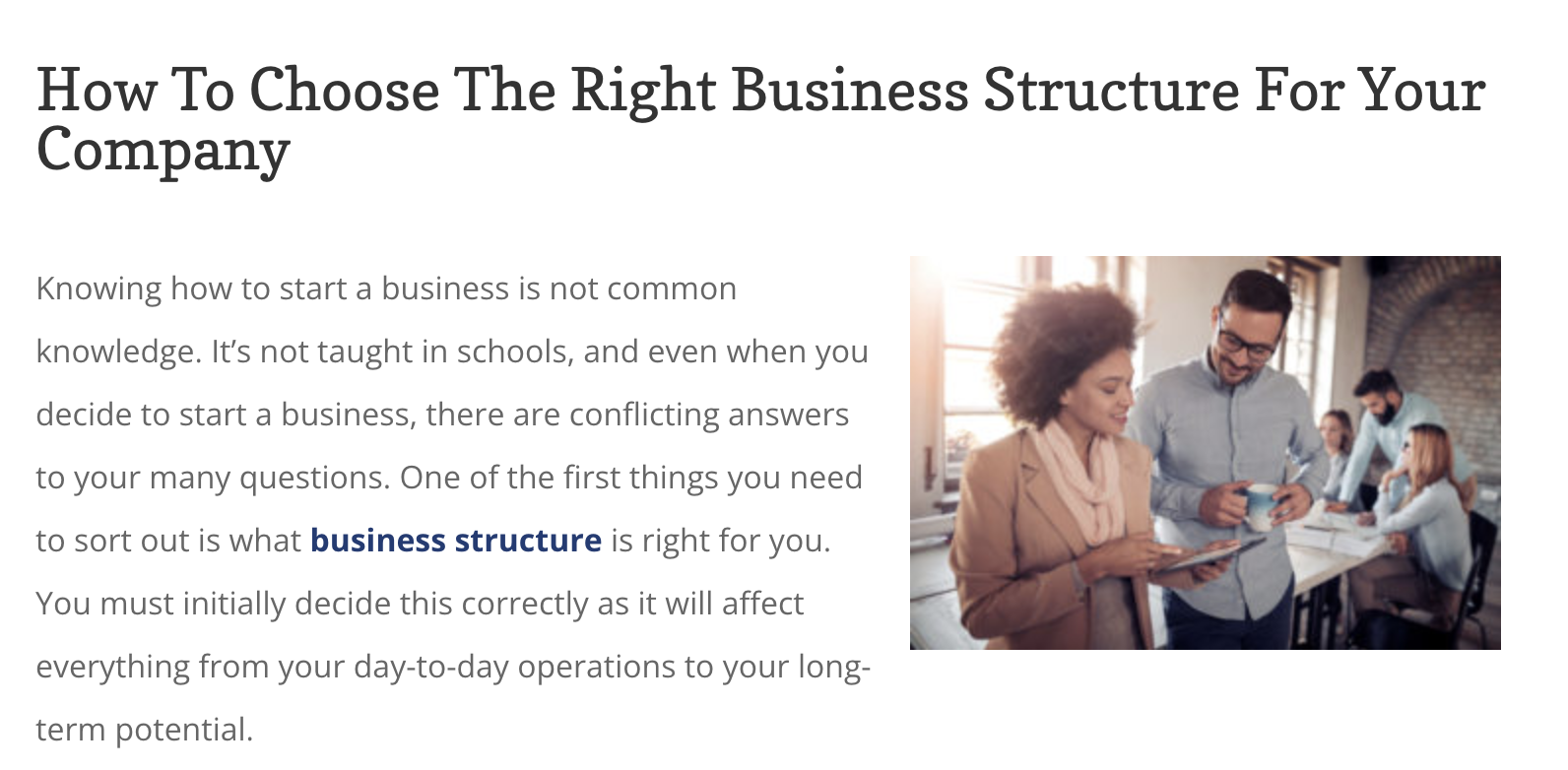 How To Choose The Right Business Structure For Your Company 