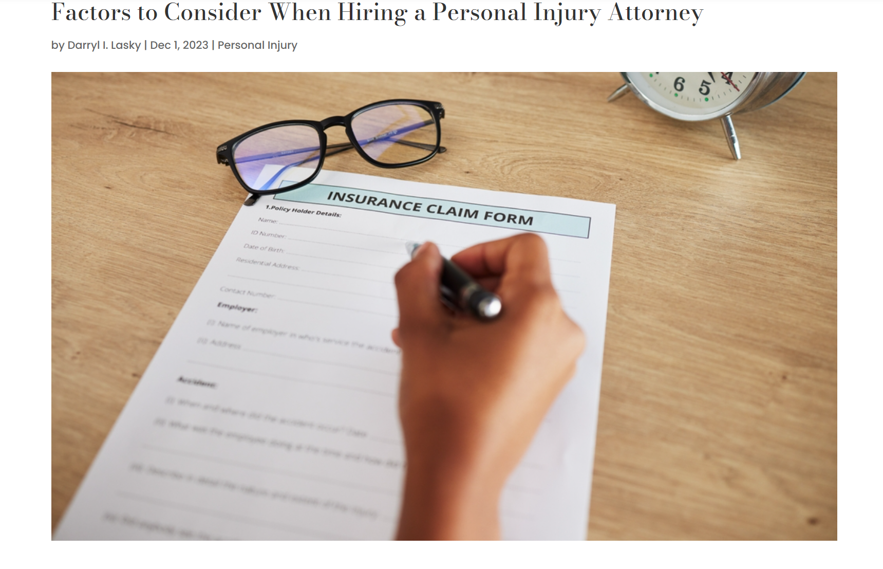 Factors to Consider When Hiring a Personal Injury Attorney