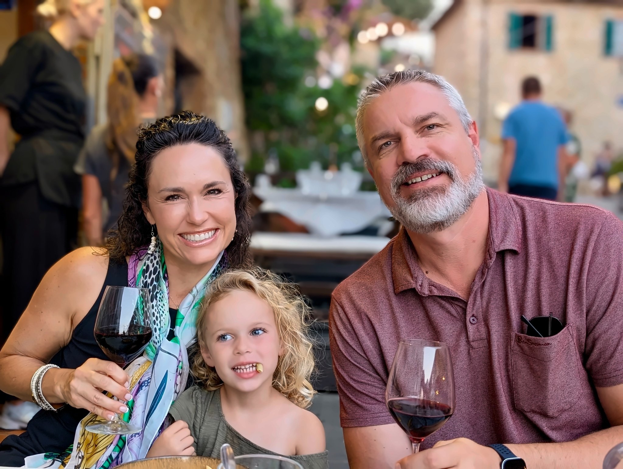 Angela with her family in Italy 2026