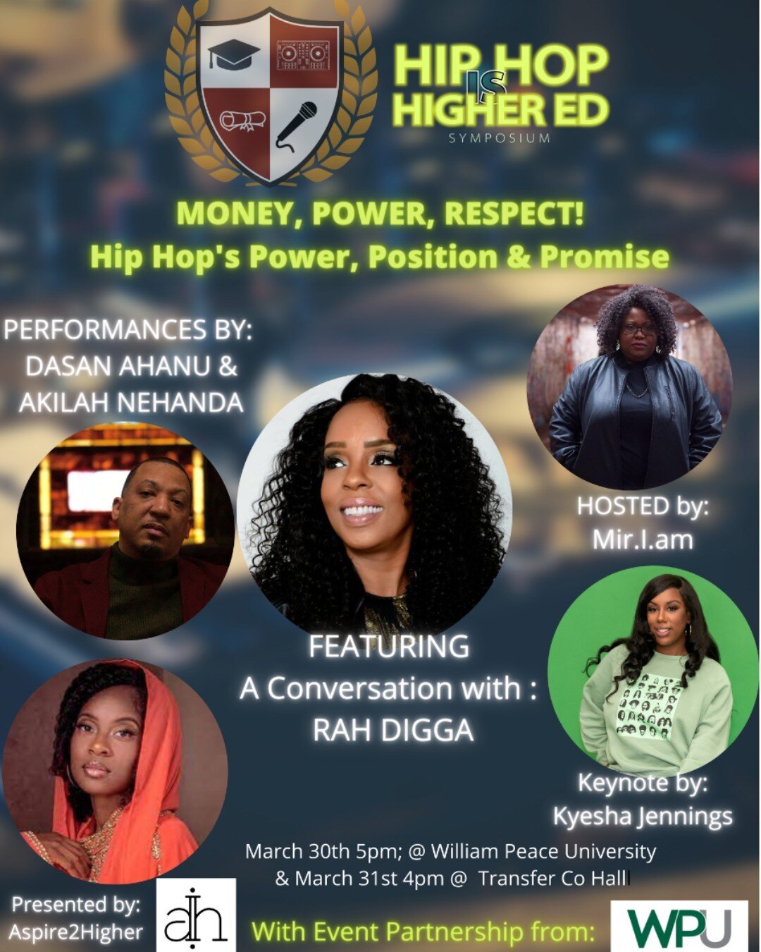 We are excited to be hosting Day 2 of The Hip Hop IS Higher Ed Symposium on Friday 3/31! 🎵

This is a conference-style event filled with breakout sessions, panels, keynotes, cultural enrichment, and  a celebration of music + artistry that amplifies 