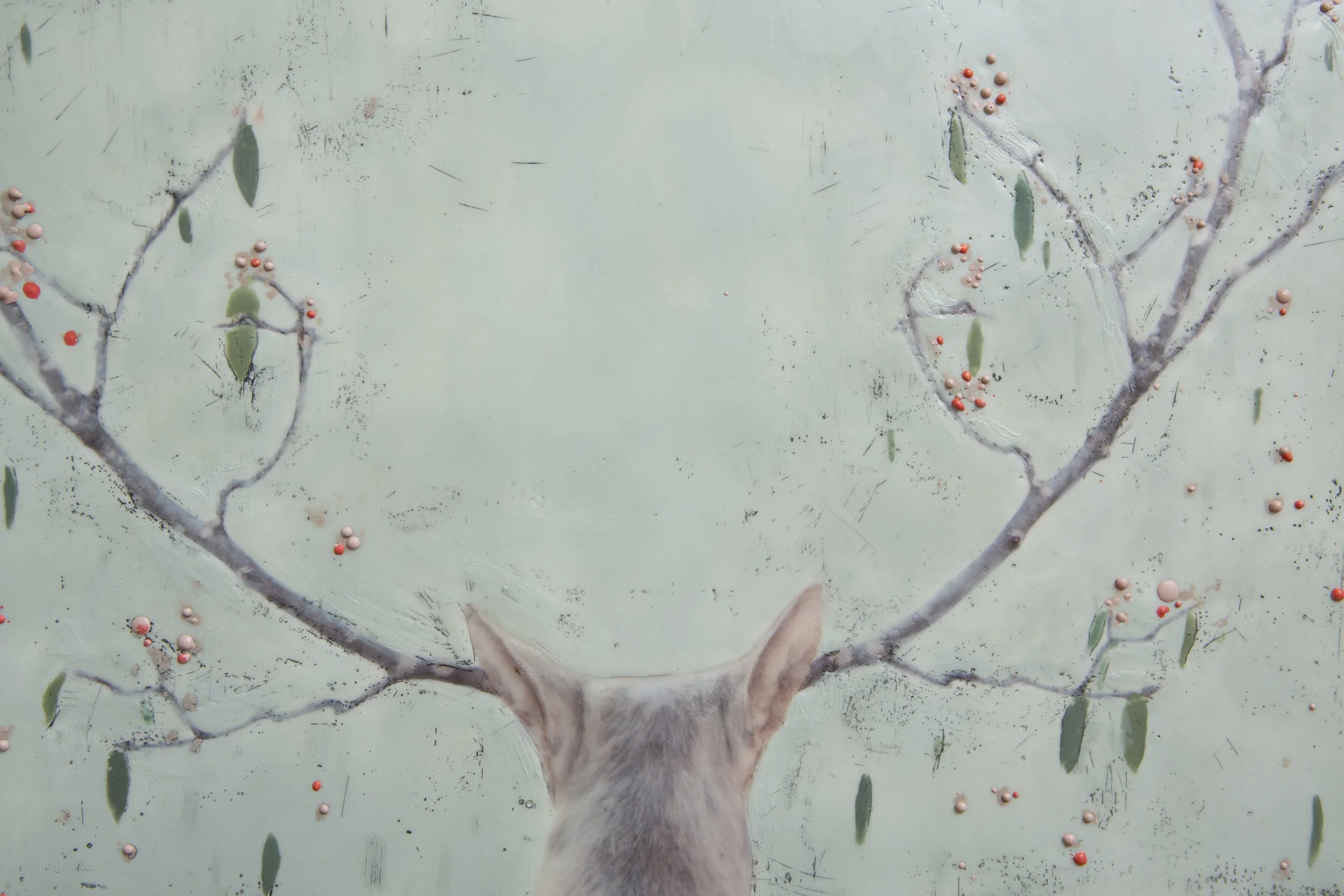 Beeswax, resin, pigments and original photography on birch panel. 24 x 36 inches 2020. Available through Verdant Gallery, Austin, TX $1900 