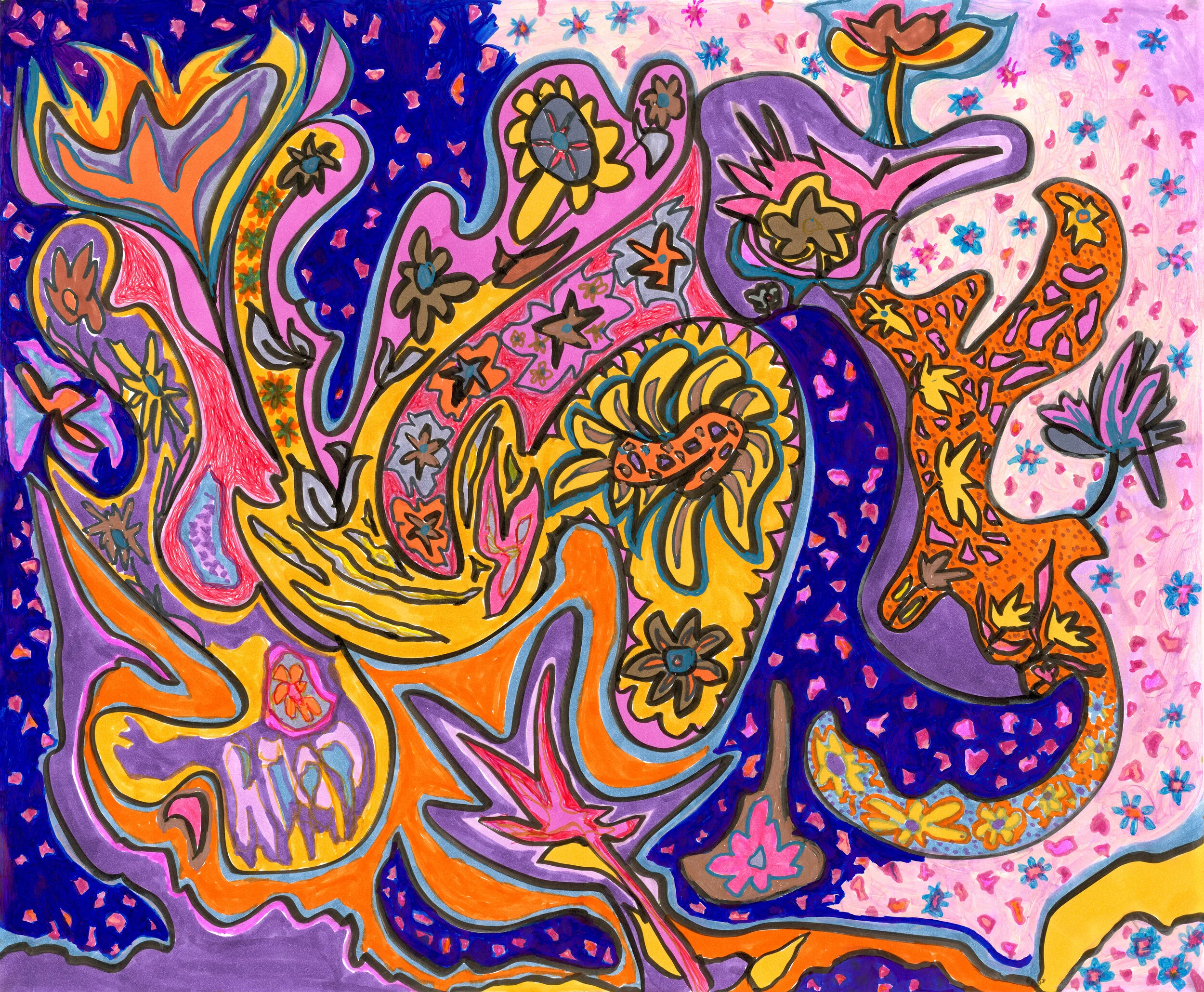 'Flowers Dancing in the Sun' 14" X 17"