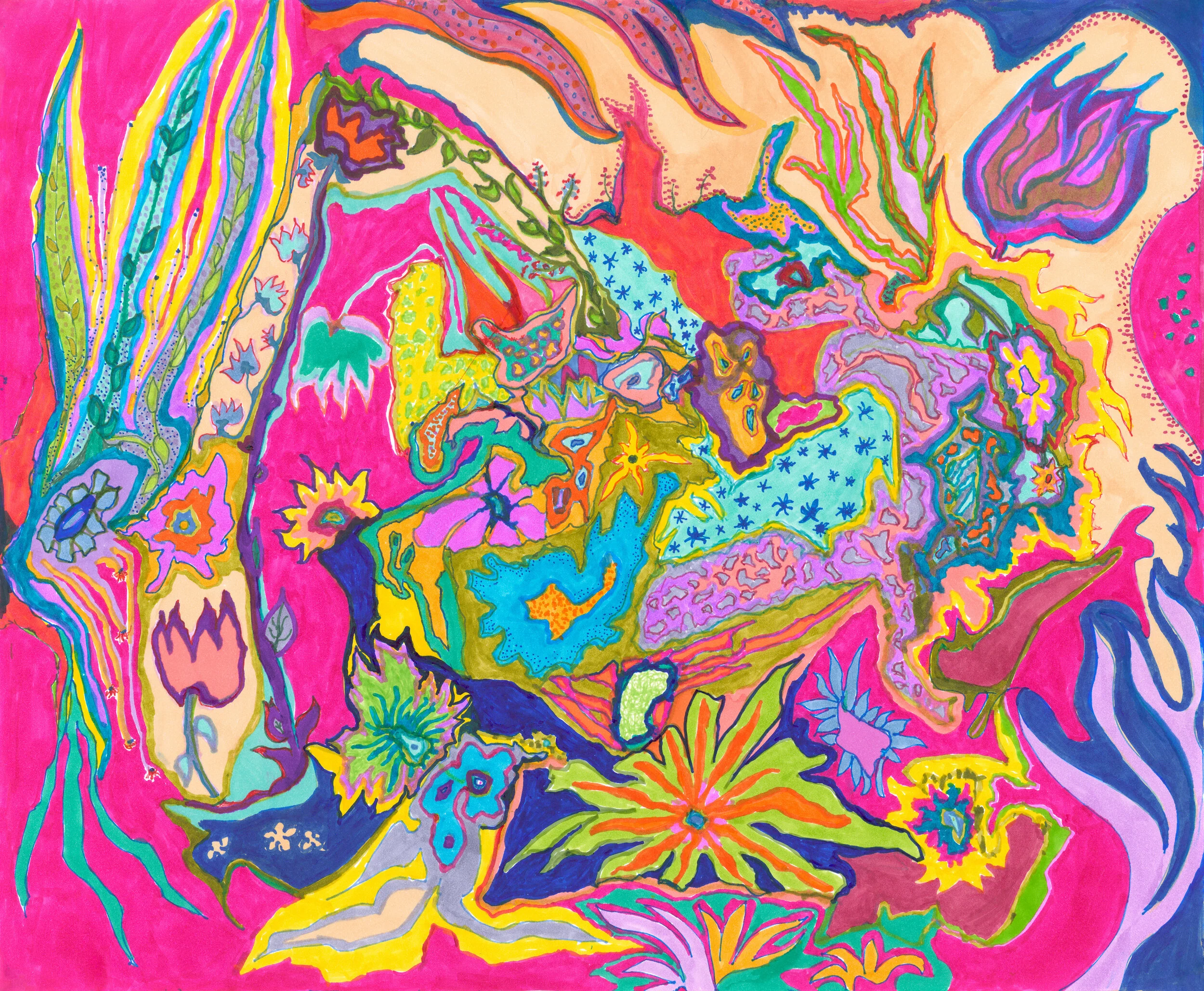 'Pink Territory' 14" X 17"