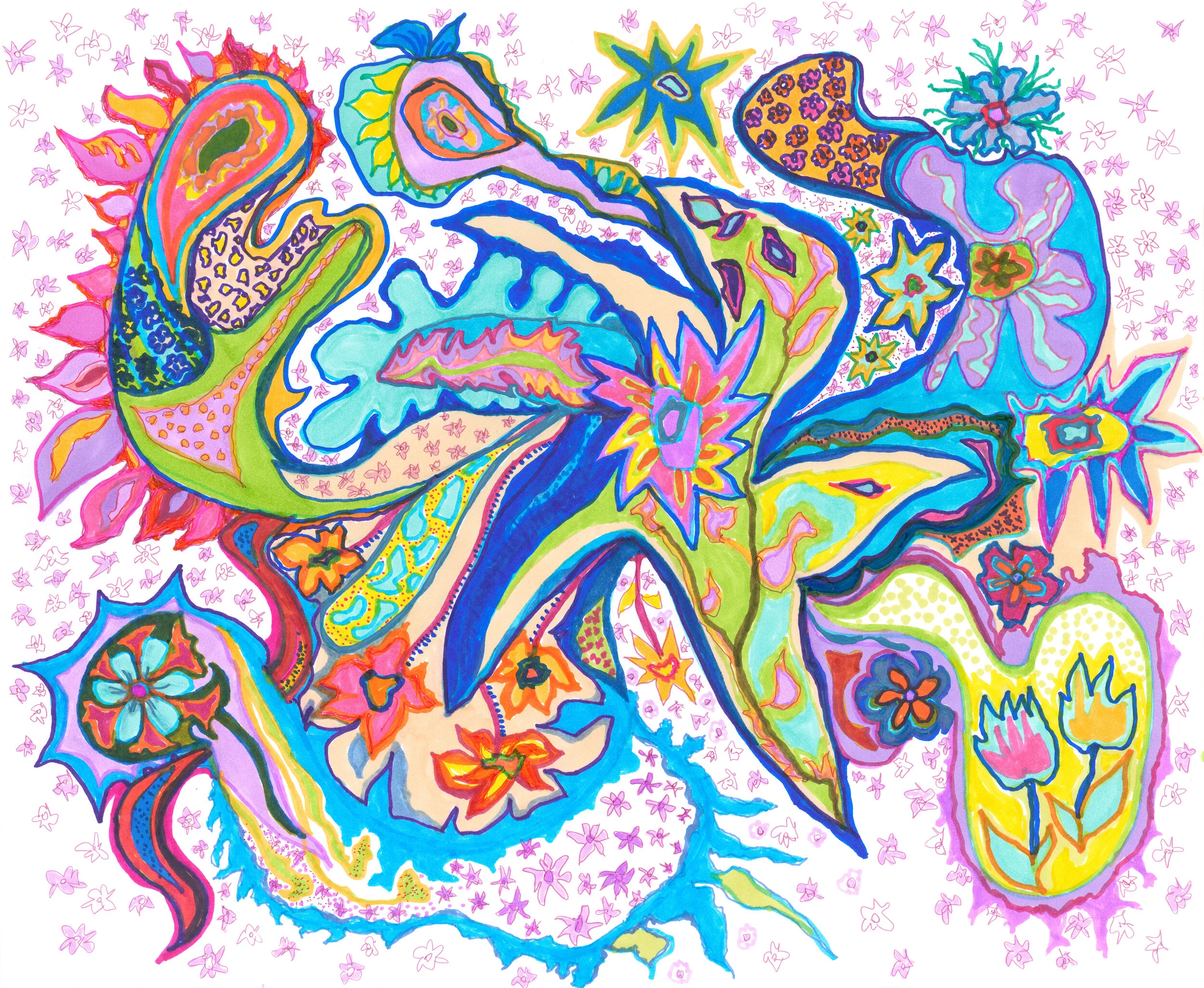 'When in Doubt, Add Flowers' 14"X 17"