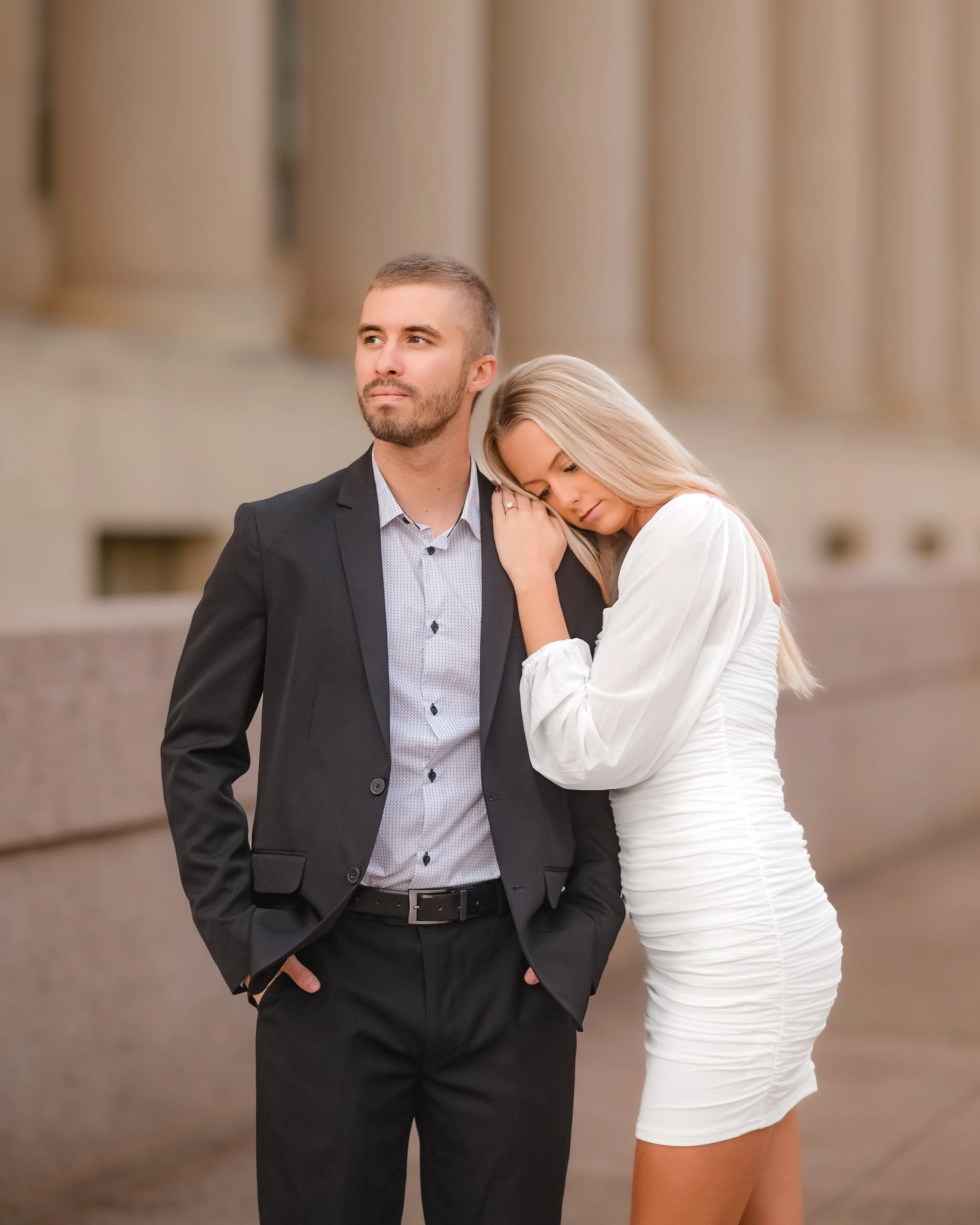 City, strong architecture, Classic Couple Portrait
