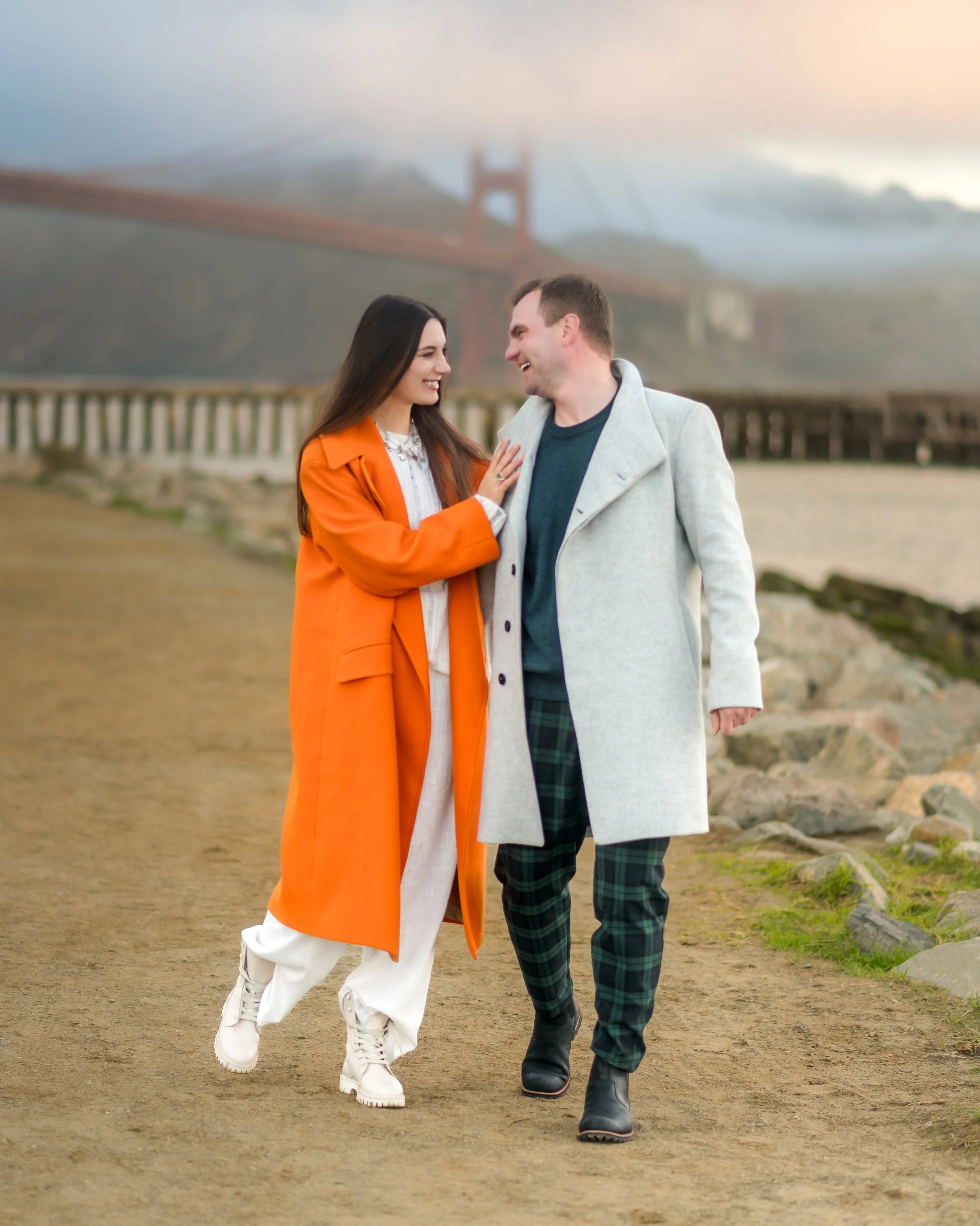 Couple Portrait, Golden Gate Bridge, Crissy Field, San Francisco