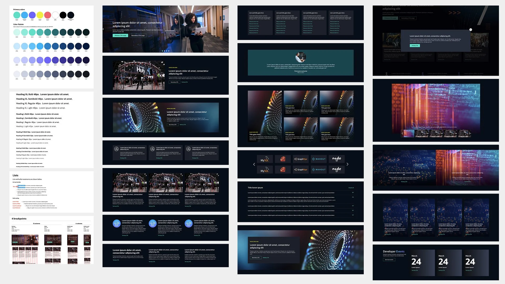 series of images clipped from a design system