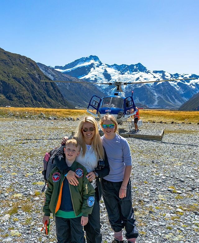 Hiking on the glacier?! 😱⁣
⁣
When we heard this was real, we were in!  The kids even paid some serious allowance 💵 towards their fare.  I mean, when else can we do this again?⁣
⁣
You helicopter in for about 6 minutes, land, strap on your crampons a