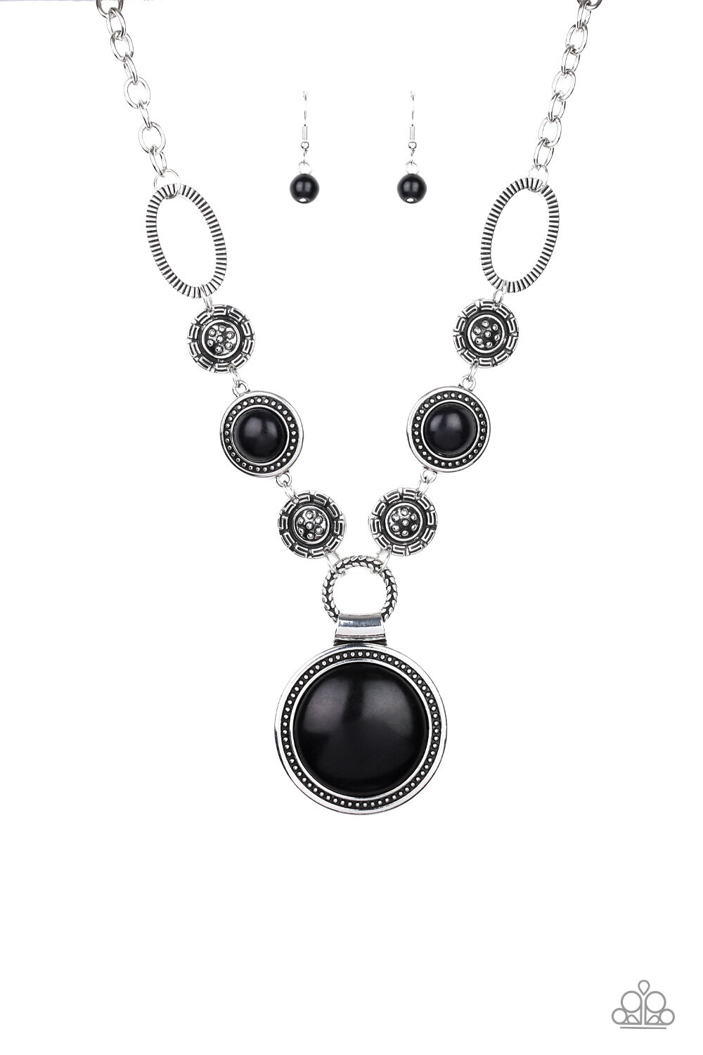 Sedona Drama-Black Necklace and Earring Set