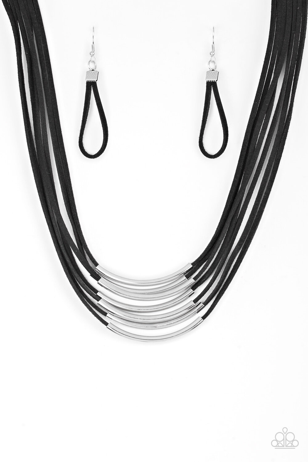 Walk The Walkabout-Black Suede Necklace and Earring Set