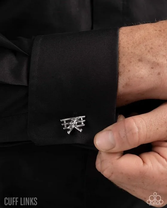 wright here men's silver plane cuff links model (5) CP.jpg