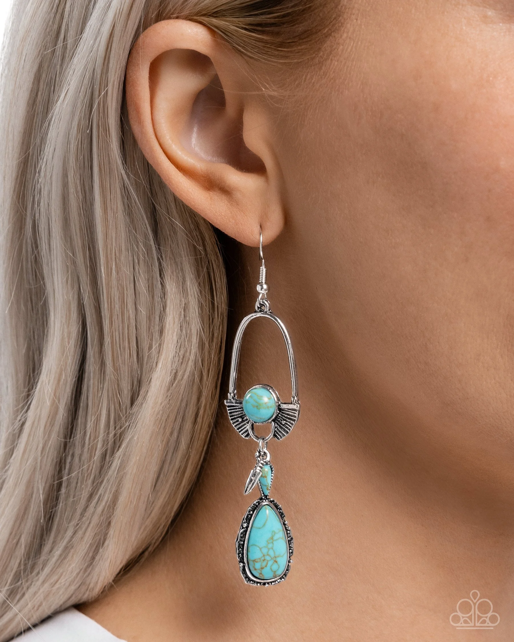 Badlands Basic-Turquoise Silver Colored Earrings