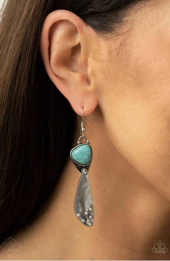 going green goddess turquoise earrings model earrings FF.jpg