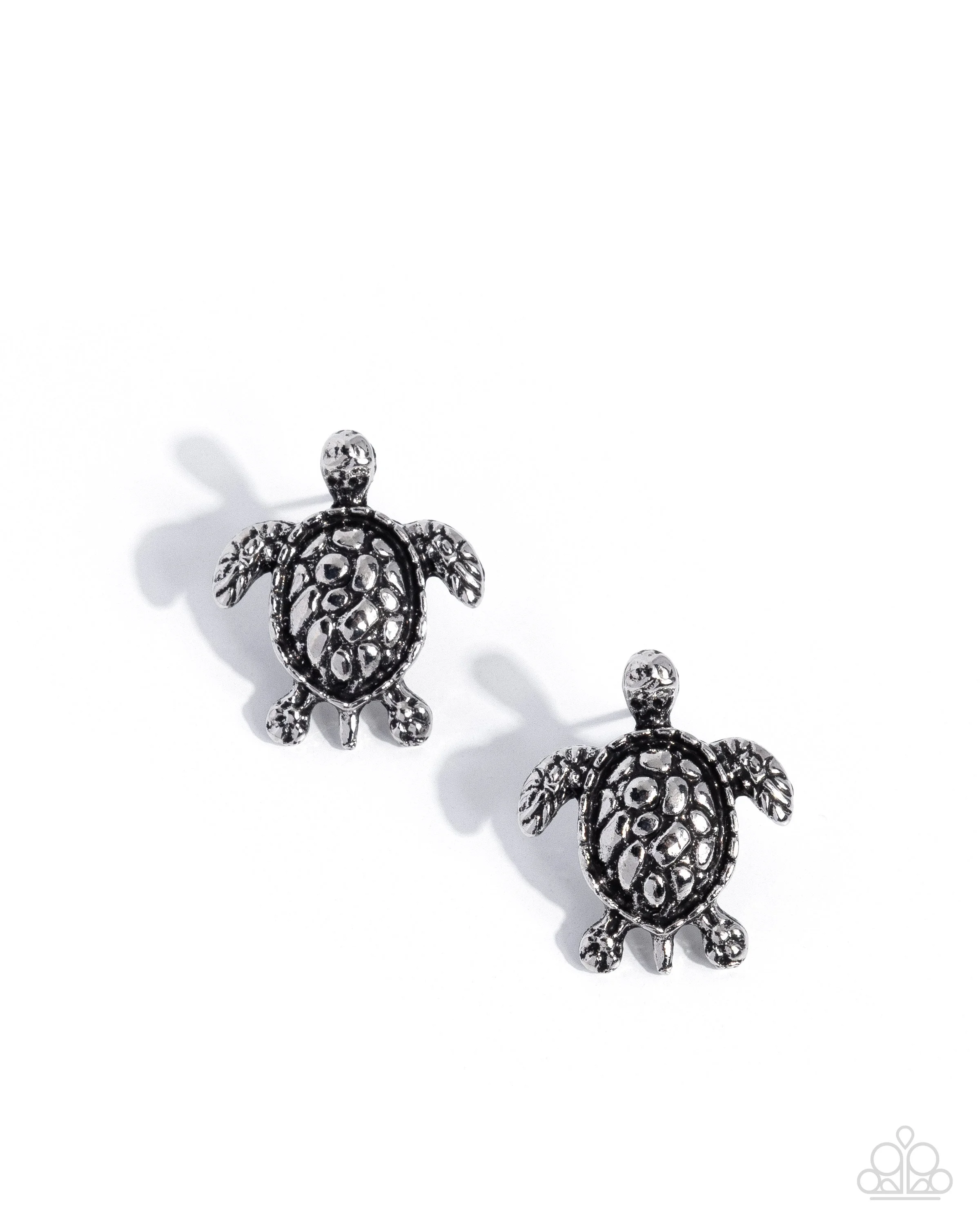 Turtle Taste-Silver Colored Sea Turtle Post-Back Earrings