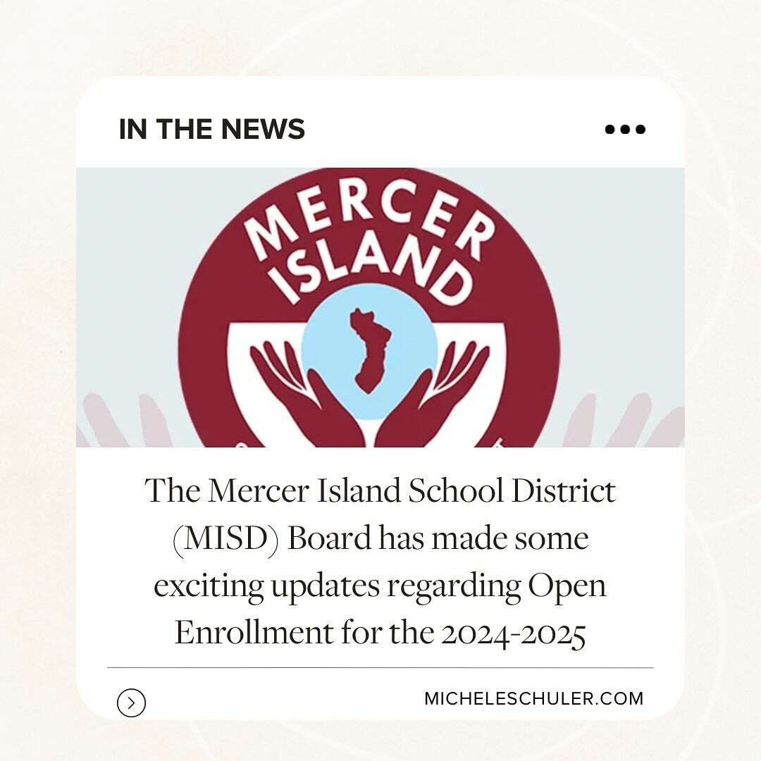 📣 Attention Mercer Island Community &amp; Future Islanders! 📚🍎
BIG news coming your way! The Mercer Island School District (MISD) Board has made some exciting updates regarding Open Enrollment for the 2024-2025 school year and I&rsquo;m here to br