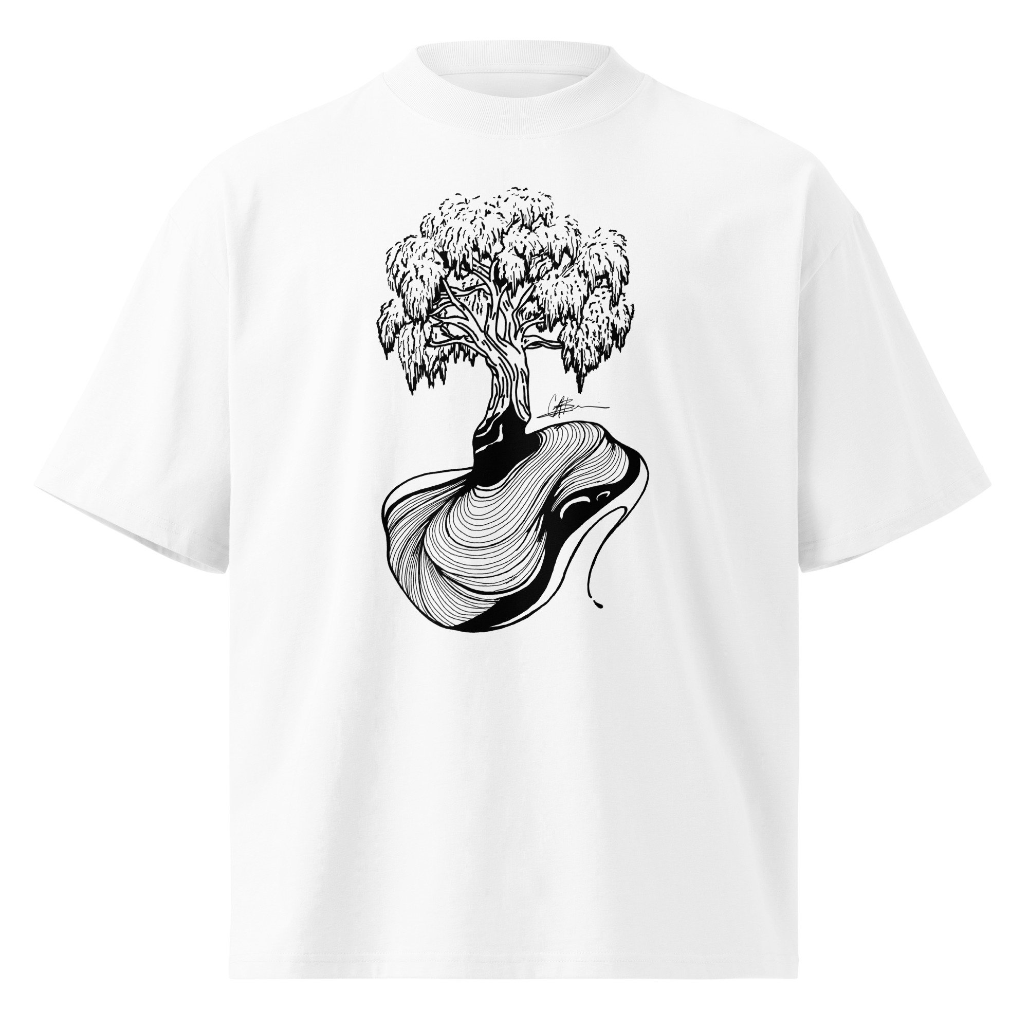 Willow Tree | Unisex Organic Oversized High Neck T-Shirt