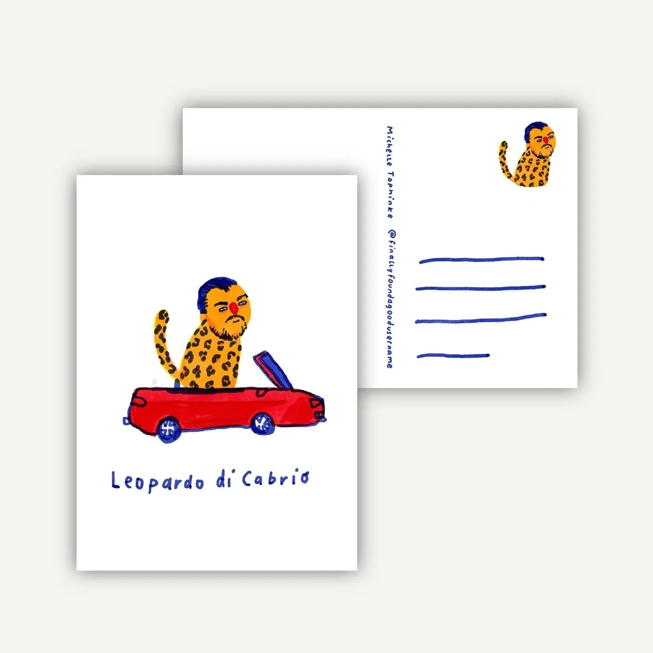Michelle Tophinke - Postkarte - Leopardo di Cabrio