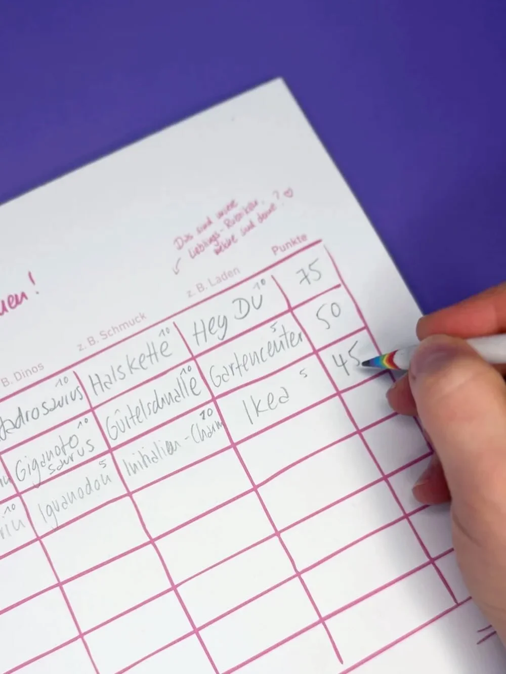 NEU!!! Hey Du, Lass die Stifte gl&uuml;hen! 🩷✏️

Ein weiterer beliebter Klassiker unter den Gesellschafts-Spielen, jetzt auch im Hey Du Style mit den allseits bekannten Regeln. STADT LAND FLUSS 🔥
Der Block hat 50 Blatt, dh er reicht f&uuml;r 400 Sp