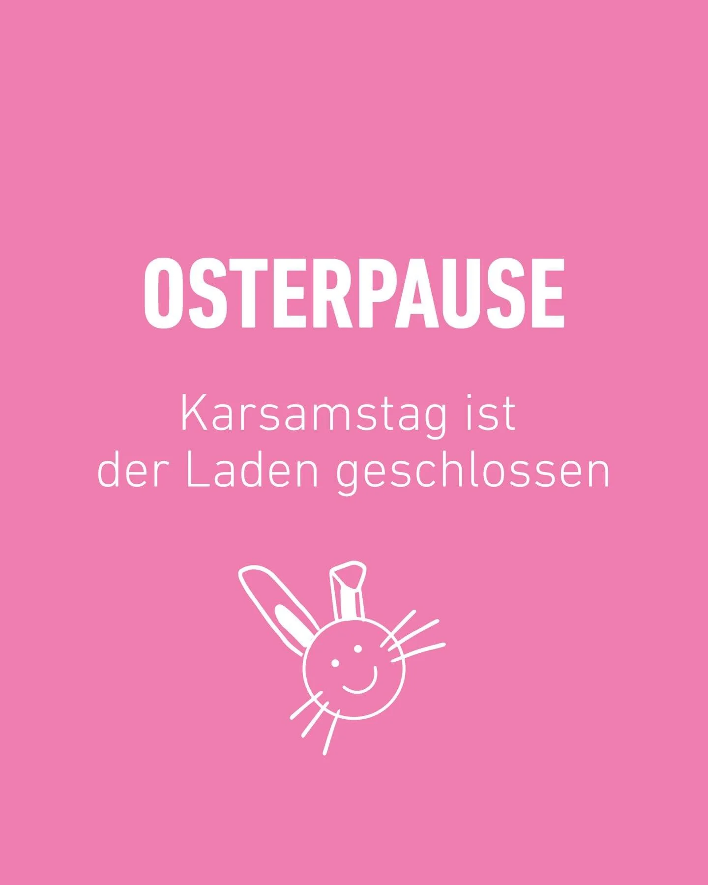 Hey!
Kleiner Servicehinweis Osterpause👉🏼heute und morgen k&ouml;nnt ihr noch f&uuml;r eure Osterk&ouml;rbchen bei uns shoppen. Samstag ist unser Store geschlossen!

#happyeaster #easter