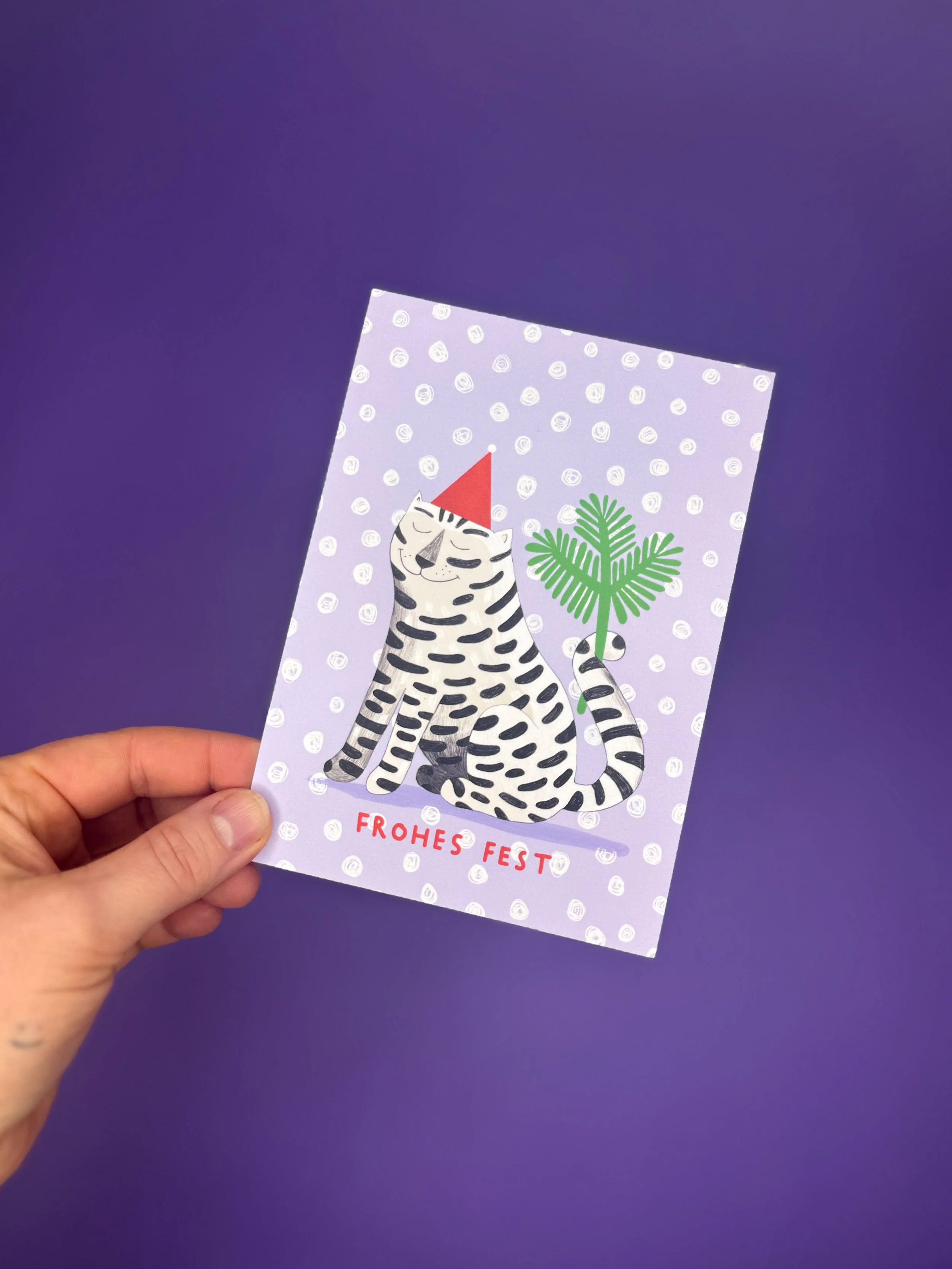 KARIN LINDESKOV - Postkarte - Xmas Cat