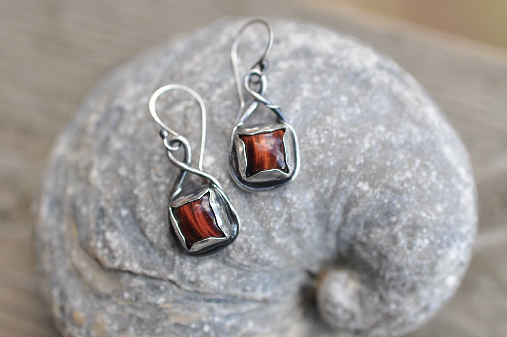 Red Tiger Eye earrings