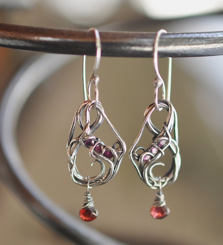 Silver Swirls with Rubies