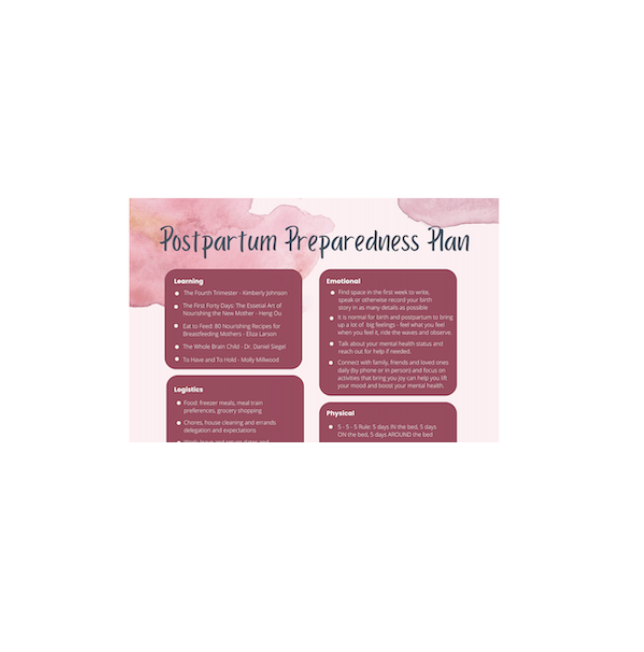 Postpartum Plan - 2 pages