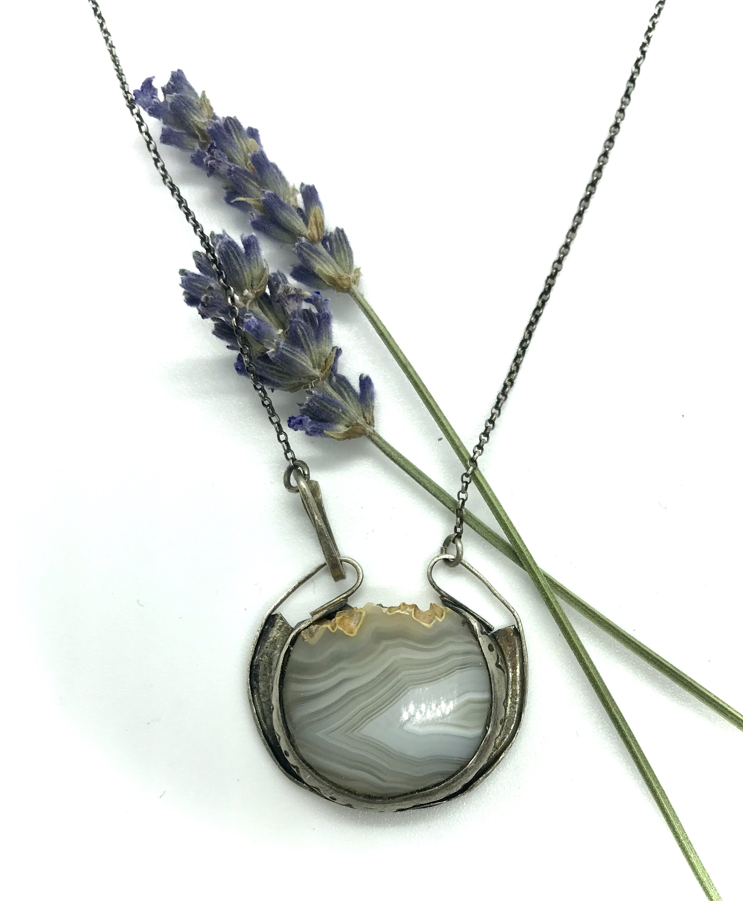 Mountain Lace Agate Pendant