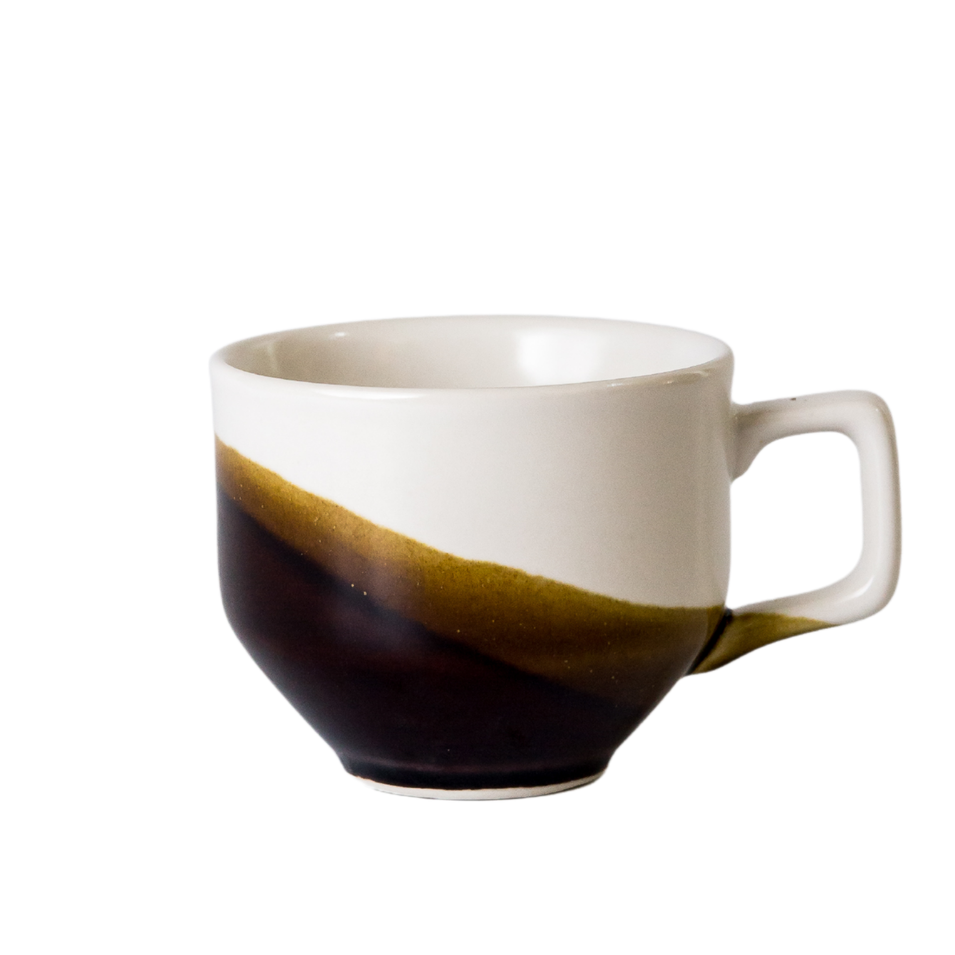 ceramic espresso cup in black and white